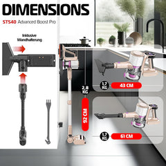 Steelstofzuiger - Draadloos - Stofzuiger Zonder zak - 45KPa - Beige - KESSER® •