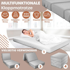 KESSER® Opvouwbaar matras - 90x200cm - Logeerbed - Grijs