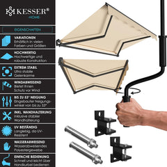 KESSER® Luifel - Zonnescherm - 250x200cm - Beige