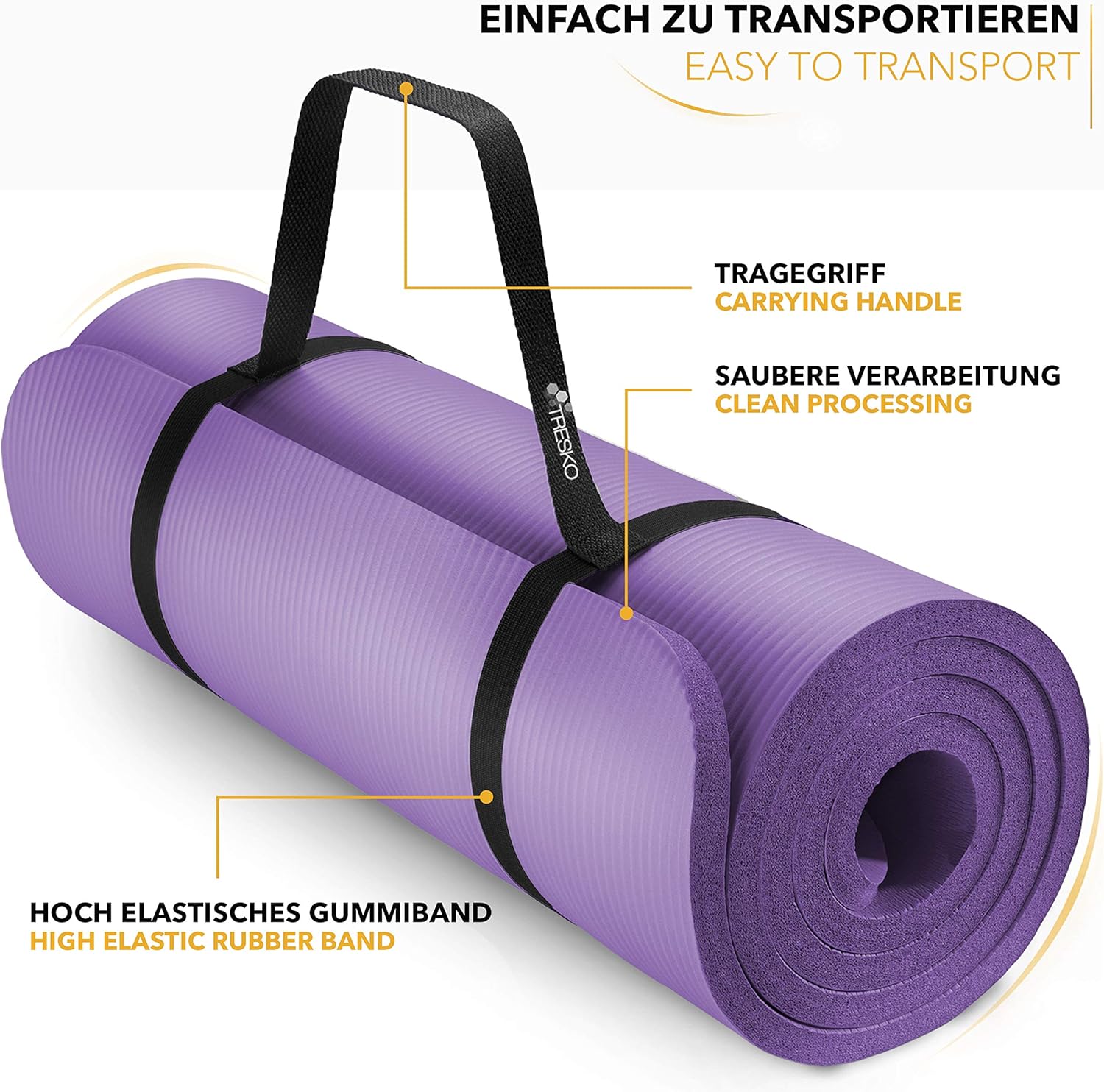 Yoga mat - Fitness mat - Sport mat - Anti slip - Extra dik - Paars