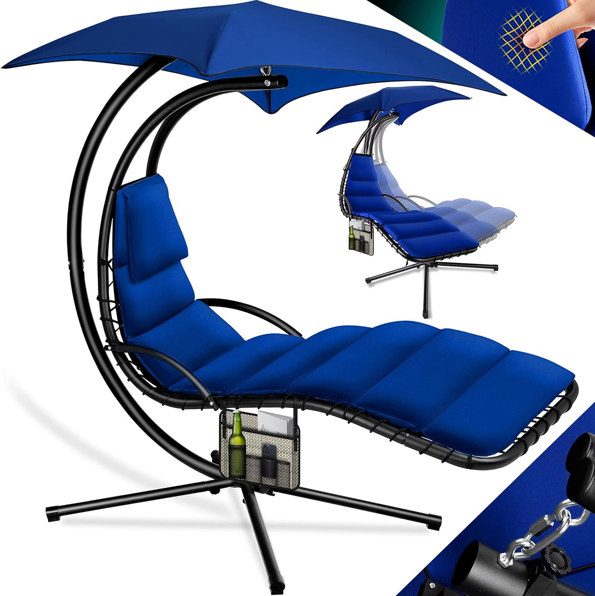 Kesser® Hangstoel - Ligstoel - Ligbed - 200x194x100cm - Blauw