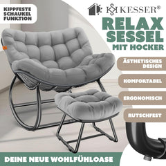 KESSER® Ergonomische schommelstoel - Relaxstoel - Antislip - Grijs •