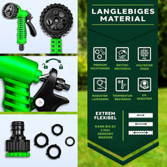 Flexibele Tuinslang - Inc. sproeikop - 15 meter - Groen