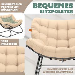 KESSER® Ergonomische schommelstoel - Relaxstoel - Antislip - Beige