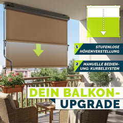 Klemluifel - Balkon luifel - Verticale luifel - 140x250 cm - Taupe - Tillvex®