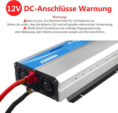 GIANDEL 2000 W gemodificeerde golf omvormer 12 V naar 230 V spanningsomvormer omvormer omvormer converter met afstandsbediening en led-display 2 AC-stopcontacten & USB voor camper