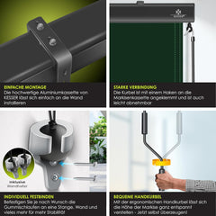 KESSER® Klemluifel - Balkonluifel - Zonwering - 160x250 cm - Beige