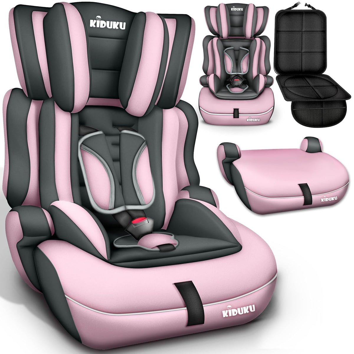 KIDUKU® Autostoeltje - Kinderzitje - Veiligheidsgordel - Grijs