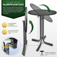 Statafel - Bartafel - Statafelrok - Partytafel - 60 cm - Antraciet - Tillvex®