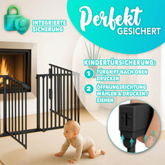 Veiligheidshek - Haardscherm - Hondenhek - 480 cm - Zwart - KIDUKU®