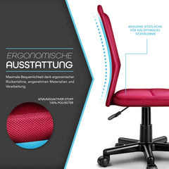 Ergonomische Bureaustoel - Verstelbaar - Rood - TRESKO