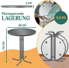 KESSER® Statafel, inklapbaar, diameter 60 cm, rond, gastronomische bistrotafel, hoge tafel, cocktailstatafel + hoes, klaptafel, feesttafel voor tuin, balkon, evenementen, gastronomie, weerbestendig