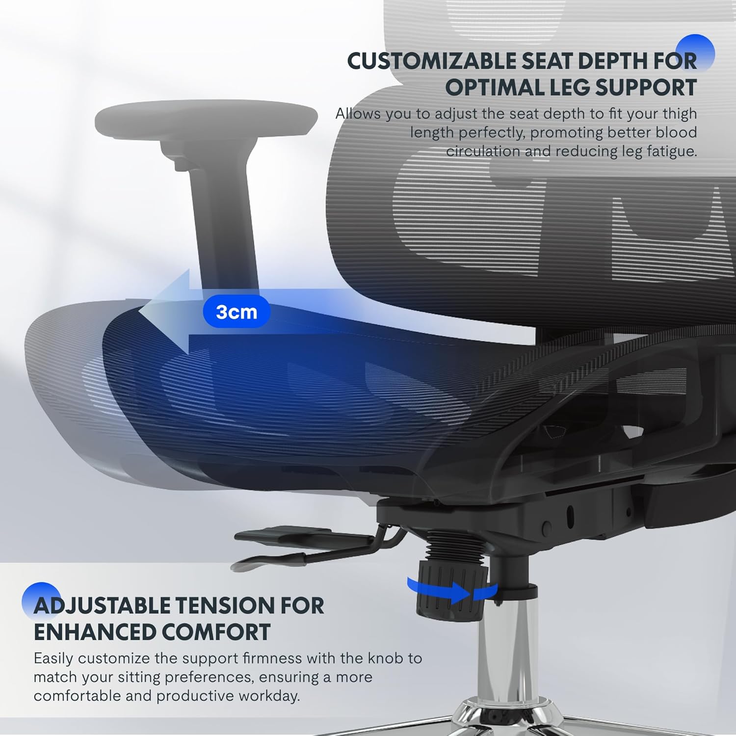 Ergonomische Bureaustoel -  Office Chair - Gamestoel - Volwassenen - Zwart - FLEXISPOT