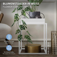 Plantenstandaard - Plantenrek - Plantentafel - 35x35x46 cm - Wit - ML-Design