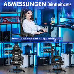 Ergonomische Bureaustoel -  Office Chair - Gamestoel - Volwassenen - Zwart - LUCKRACER