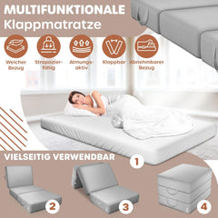 KESSER® Opvouwbaar matras - 75x200cm - Logeerbed - Grijs