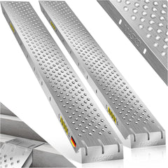 MASKO® 2 x oprijplaat, laadplat, laadrail, verzinkt staal, antislip, 200 kg per stuk, max. 400 kg per paar, voor motorfiets, ATV, quad, auto, aanhangerhelling