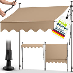 Klemluifel - Balkon luifel - Verticale luifel - 300 cm - Taupe - Tillvex®