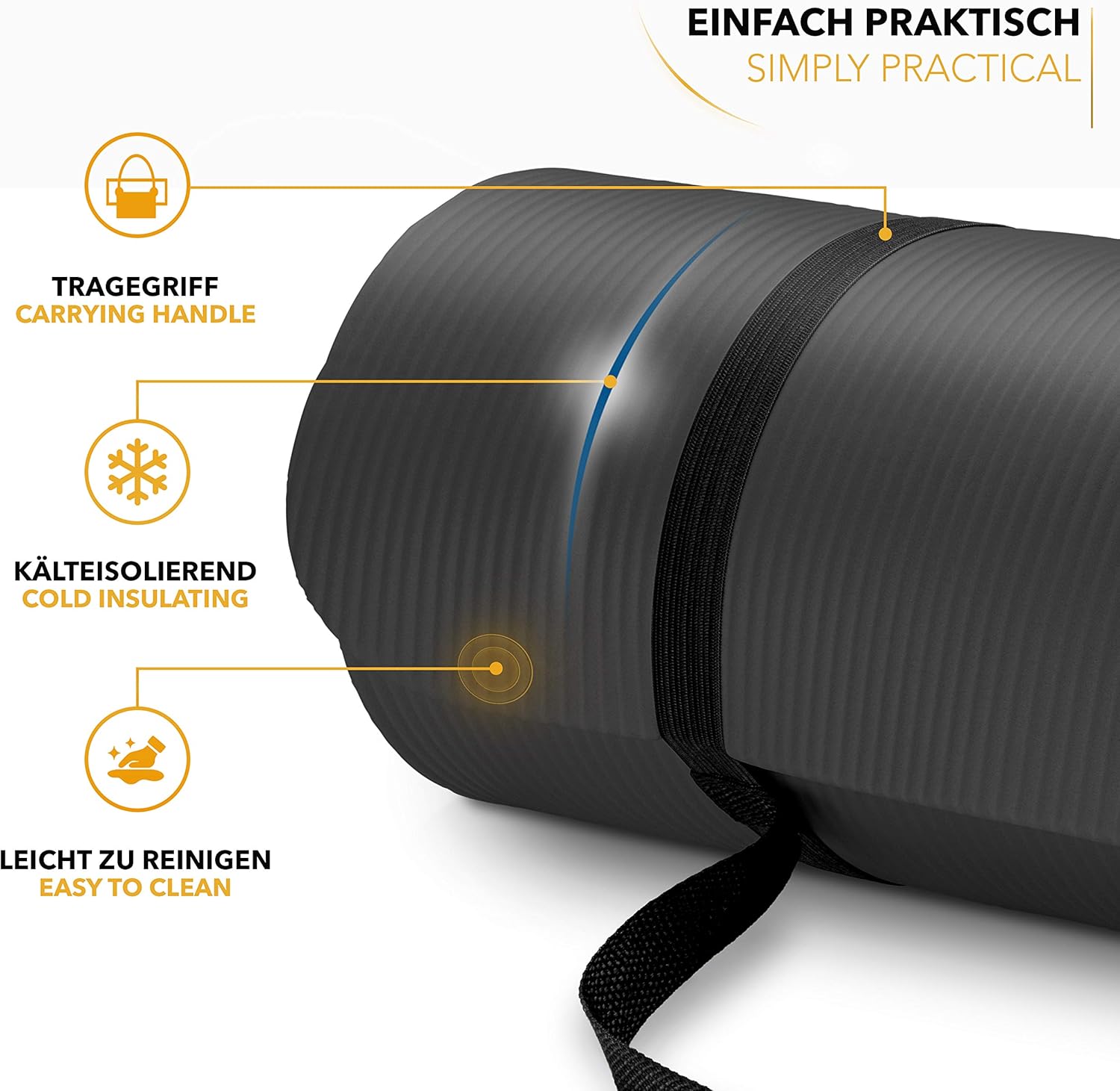 Yoga mat - Fitness mat - Sport mat - Anti slip - Extra dik - Zwart