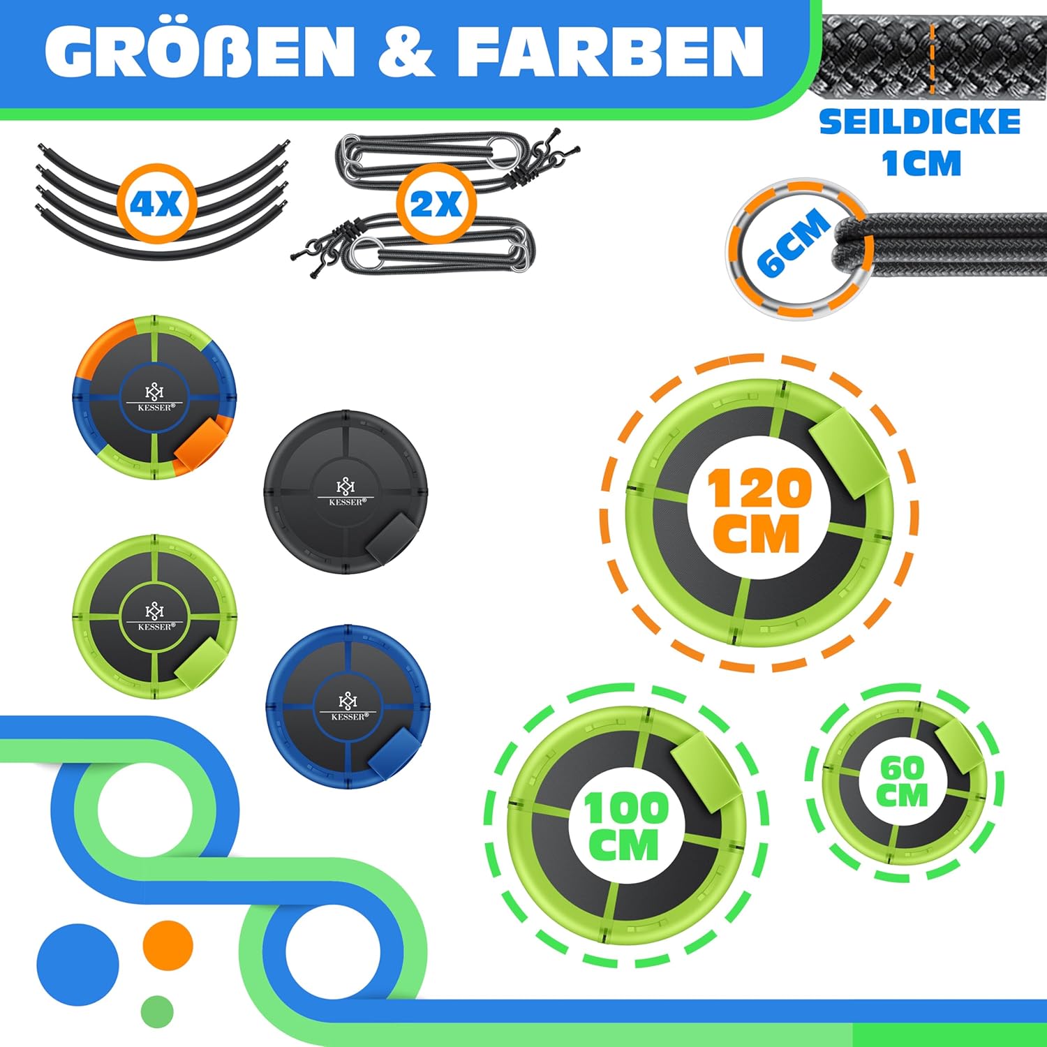 KESSER® Hangschommel - Nestschommel - Ø120cm - Groen