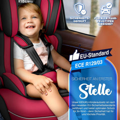 KIDUKU® Autostoeltje - Kinderzitje - Veiligheidsgordel - Rood