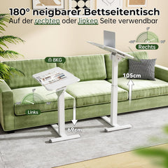Laptoptafel - Bijzettafel - Verstelbaar - Op wielen - Wit - Gibbon Mounts