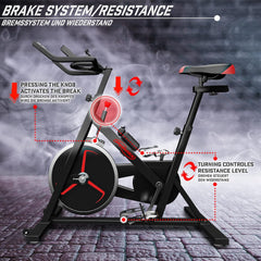 Hometrainer - Fiets - LCD-scherm - Hartslagmeter - Max 120kg