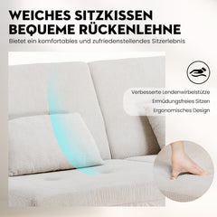 Slaapbank 2 persoons - Logeerbed - Bedbank - 174x51x72 cm - Beige - COMHOMA