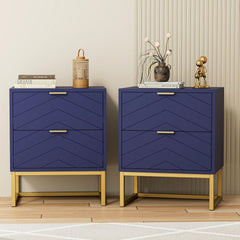Nachtkastje set van 2 - Bijzettafel - Opbergkastje - 56,5x56x33x5 cm - Blauw - UEV