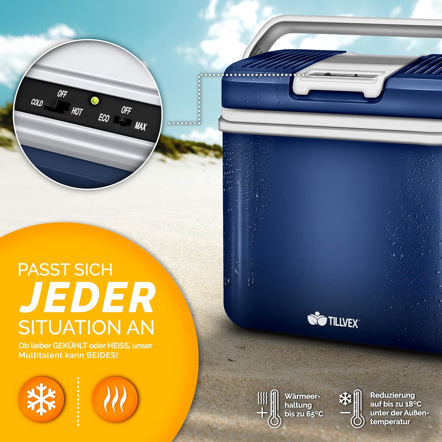 Koelbox Elektrisch – 12V en 230 volt - Coolbox - Frigobox - 24L – Blauw
