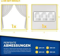tillvex® 2 x zijwand voor paviljoen, 3 x 3 m, vouwpaviljoen, zijpanelen, waterafstotend, zijramen en ritssluiting, zijwanden voor tuintent, partytent, wit