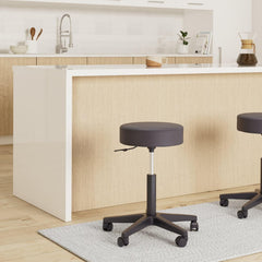 Zadelkruk - Kruk op wielen - Rolkruk - Draaikruk - Zwart - TRESKO