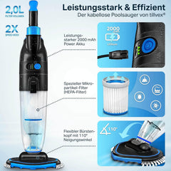 Zwembad stofzuiger - Zwembadstofzuiger - Zwembadreiniger - Zwart - Tillvex®