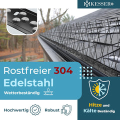 KESSER® Duivenafweer, vogelafweer, 2 m spikes, vogel/duivenverschrikker, 304 roestvrij staal, effectieve bescherming tegen duiven en vogels, voor balkon, dak, raam en tuin, vogelafschrikking, spiesen