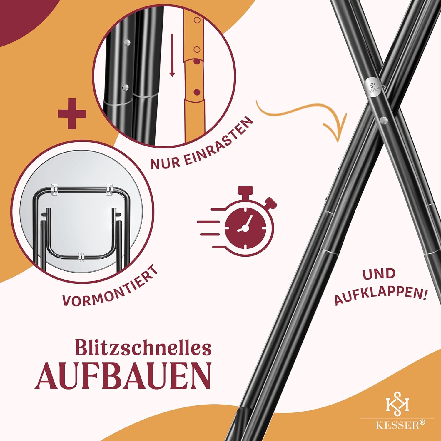 KESSER® Bartafel - Bistrotafel - Klaptafel - 110cm - Antraciet