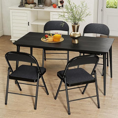 Klapstoelen - Vouwstoelen - Set van 6 - Eettafelstoelen - Zwart - SUGIFT