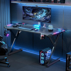 Gaming bureau - Gaming desk - Gaming tafel - 120x60 cm - Zwart - HLDIRECT