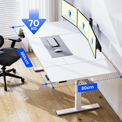 Zit sta bureau - Elektrisch - Verstelbaar - 180x80 cm - Wit - QE1W - FLEXISPOT