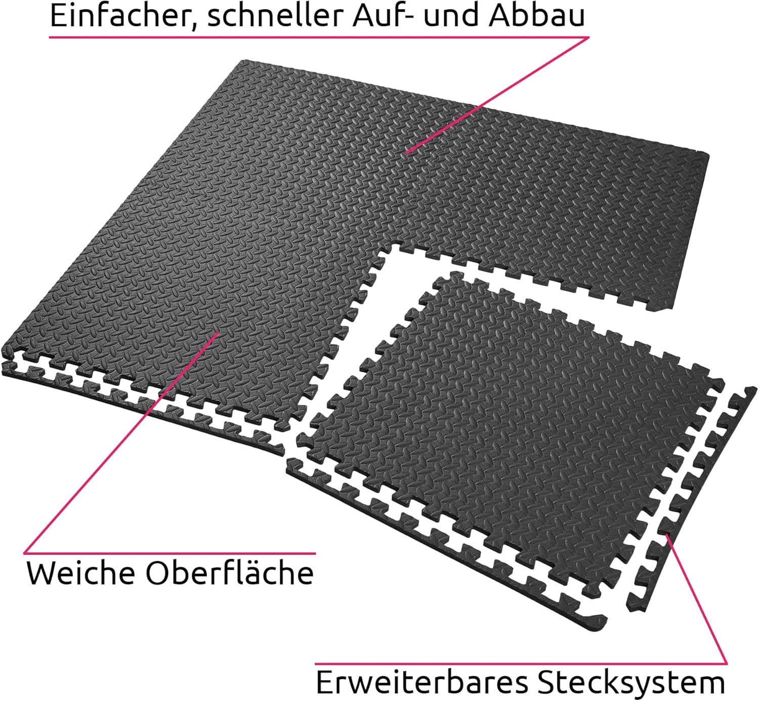 TecTake Vloerbeschermingsmatten – Set beschermende, vuilafstotende antislip vloermatten met uitbreidbaar puzzelsysteem, beschikbaar in verschillende modellen