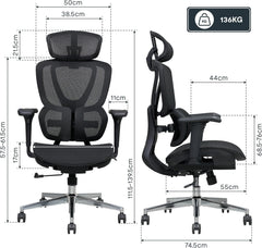 Ergonomische Bureaustoel -  Office Chair - Gamestoel - Volwassenen - Zwart - C5B AIR - FLEXISPOT