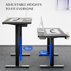 Zit sta bureau - Elektrisch - Verstelbaar - 110x54 cm - Zwart - QE1B - FLEXISPOT