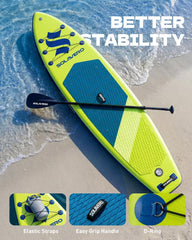 Sup Board - Opblaasbaar Paddle Board - 200 kg - Groen/Blauw - SOLAVERO