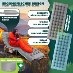 KESSER® Campingbed - Ligbed - Inklapbaar - 190x68x30cm - Grijs