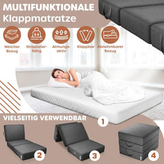 KESSER® Opvouwbaar matras - 75x200cm - Logeerbed - Antraciet