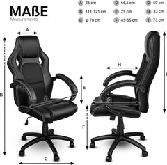 Ergonomische Bureaustoel - Office Chair - Gamestoel - Volwassenen - Zwart - TRESKO