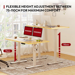 Zit sta bureau - Elektrisch - Verstelbaar - 110x54 cm - Bruin - SANODESK