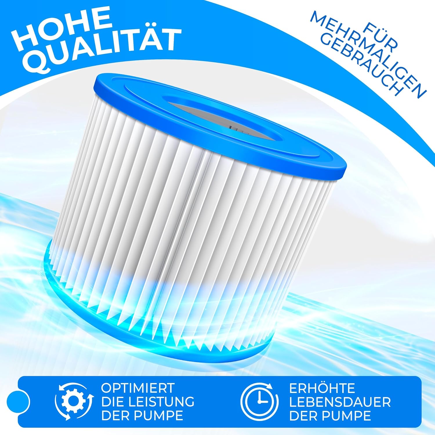 KESSER® Filter voor Whirlpool 7 x filterpatronen, vervanging SPA-filter, maat VI-cartridges, waterfilter, zwembadfilter, compatibel met Lay-z-Spa Intex vervangt de originele cartridge