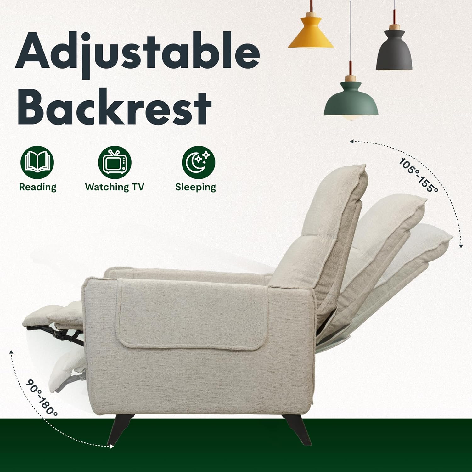 Fauteuil met armleuning - Relaxfauteuil - Relaxstoel - Beige - FLEXISPOT