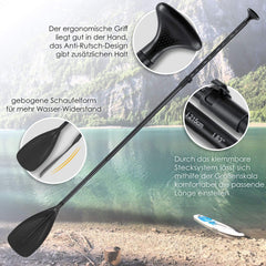KESSER® Paddle - 3-delig voor kajak SUP stand-up paddling board, steekpeddel, verstelbare telescopische peddel, 165 cm - 215 cm aluminium voor stand-up peddel, kajakken, surfboard, boot, anti-slip