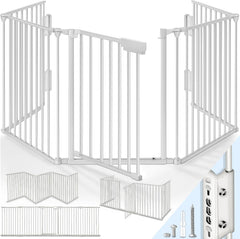 Veiligheidshek - Haardscherm - Hondenhek - 360 cm - Grijs - KIDUKU®